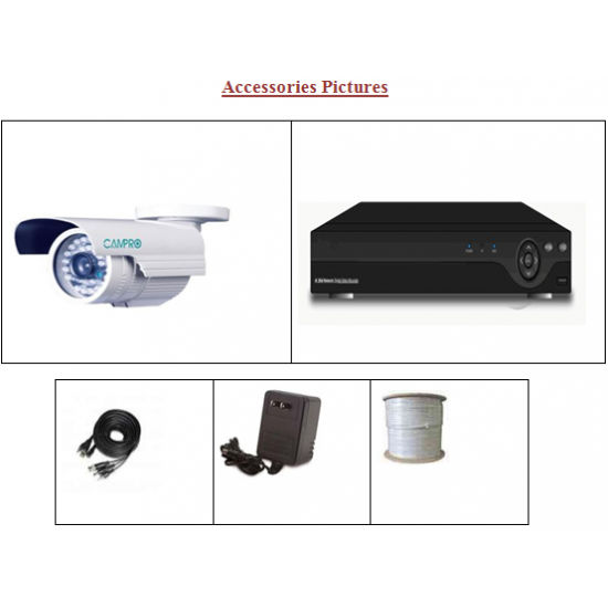 4 pcs CCTV Camera with D.V.R Price in Bangladesh