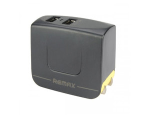 Remax 3.4A Dual USB Port Universal Travel Charger - Black