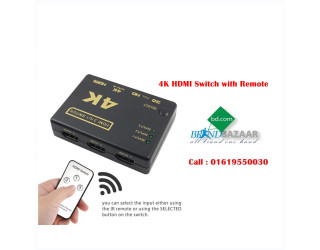 4K HDMI Switch with Remote Control (3 Input- 1 Output)