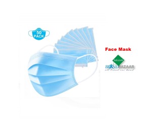 Face Mask 50pcs Box With Nose Bar and 3Ply Price Bangladesh