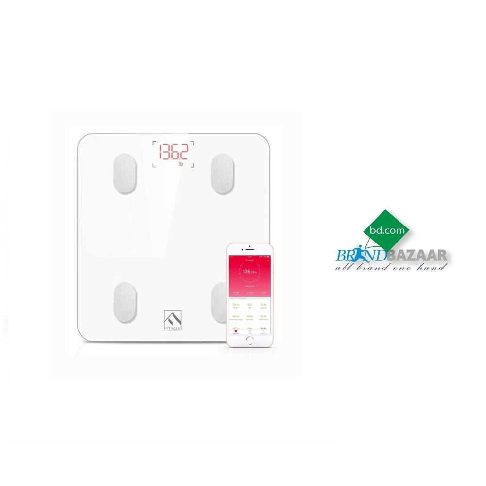 Bluetooth Body Fat Scale, FITINDEX Smart Wireless Digital Bathroom Weight Scale