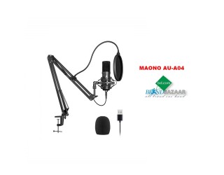 MAONO AU-A04 USB Microphone Combo Setup, Plug & Play USB Cardioid Podcast Condenser Microphone With Professional Sound Chipset For PC Karaoke, YouTube, Gaming Recording