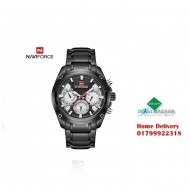 Naviforce 9113 Black Quartz Stainless Steel Strap Wrist Watch