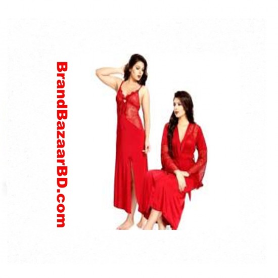 Red Satin Night Gown for Women Price in Bangladesh
