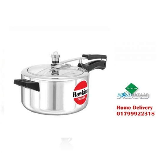 Hawkins Classic New Improved Mirror Polished Aluminium Pressure Cooker  Silver