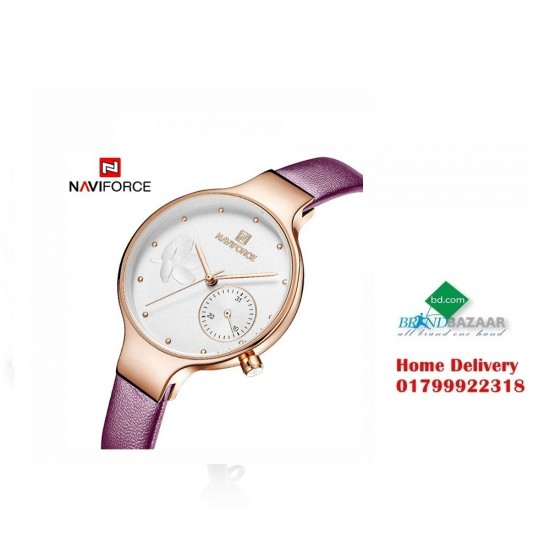 Naviforce NF5001 White/Pinkn Luxury Women Watch Price in Bangladesh