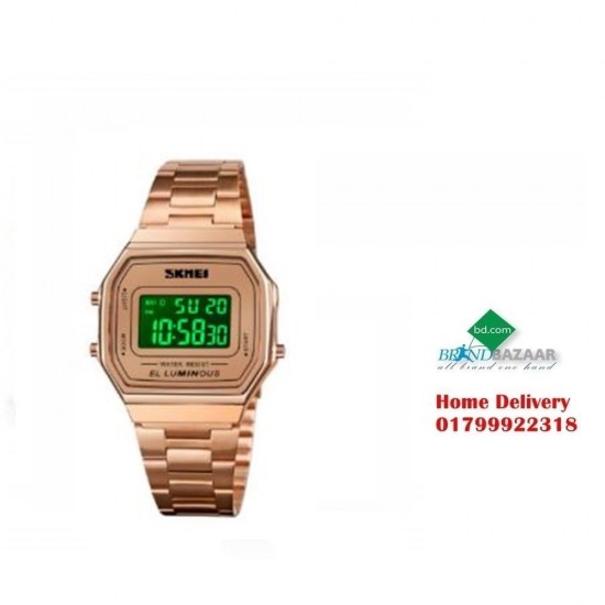 SKMEI 1647RG Retro Black Dial Rose Gold Unisex Watch