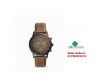 Fossil FTW7008 Hybrid HR Collider Dark Brown Leather Smartwatch