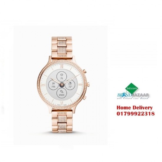 Fossil FTW7012 Hybrid HR Charter Rose Gold-Tone Stainless Steel Mesh Women’s Smartwatch