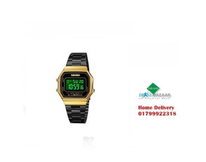 SKMEI 1647GDBK Retro Black Dial Golden Black Unisex Watch