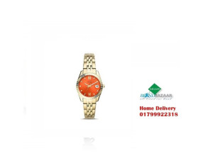 Fossil ES4904 Scarlette Mini Three-Hand Date Orange Dial Stainless Steel Women’s Watch