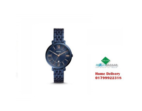 Fossil ES4094 Jacqueline Three-Hand Date Blue Stainless Steel Women's Watch