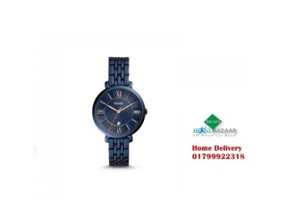 Fossil ES4094 Jacqueline Three-Hand Date Blue Stainless Steel Women's Watch