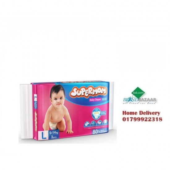 SUPERMOM Baby Diaper L 9-14 kg (3 Pcs)