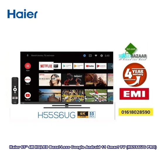 Haier H65S6UG PRO 65 Inch 4K HQLED Smart TV Price in BD