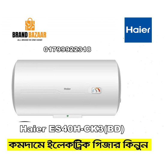 Haier Water Heater Geyser 40 Litre Official Warranty - Horizontal Geyser ES40H-CK3(BD)