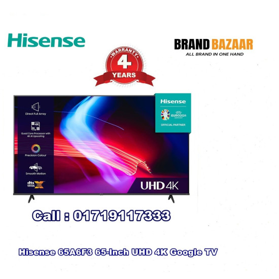Hisense 65A6F3 65-Inch UHD 4K Google TV
